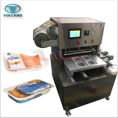 Food Plastic Box Tray Sealing Machine Sealer/Vacuum Bowl with Rinsing Gas/Automatic Plastic Meal Food Salad Tray Sealer